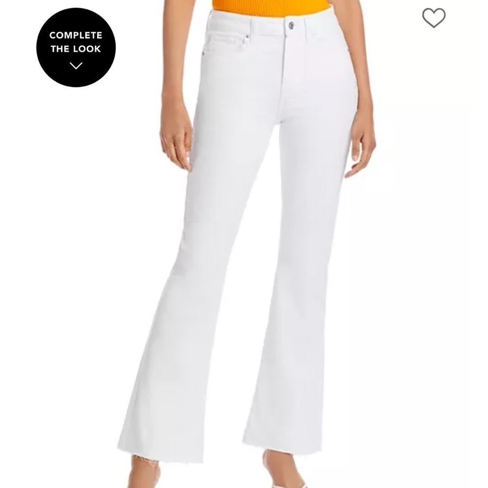 Women's Paige Laurel Canyon High Rise Flare Jeans White Size 18W